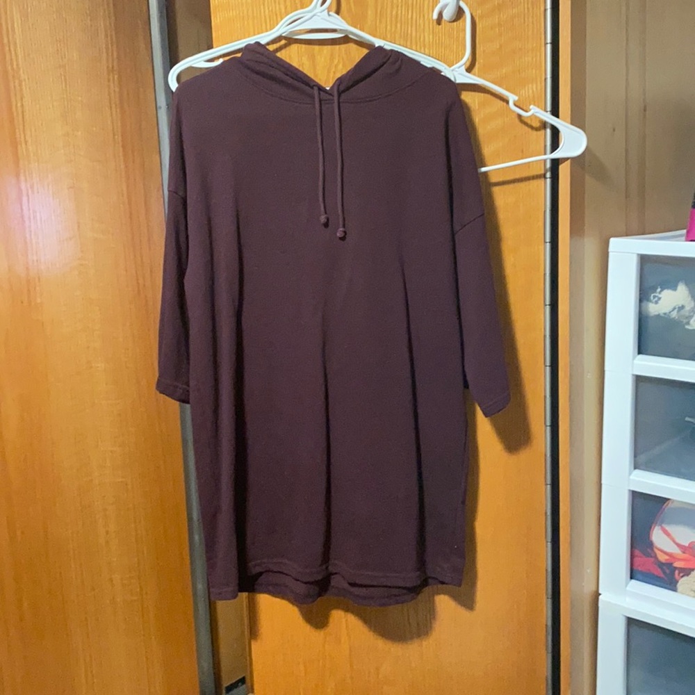 Extra Long Maroon Hoodie dress